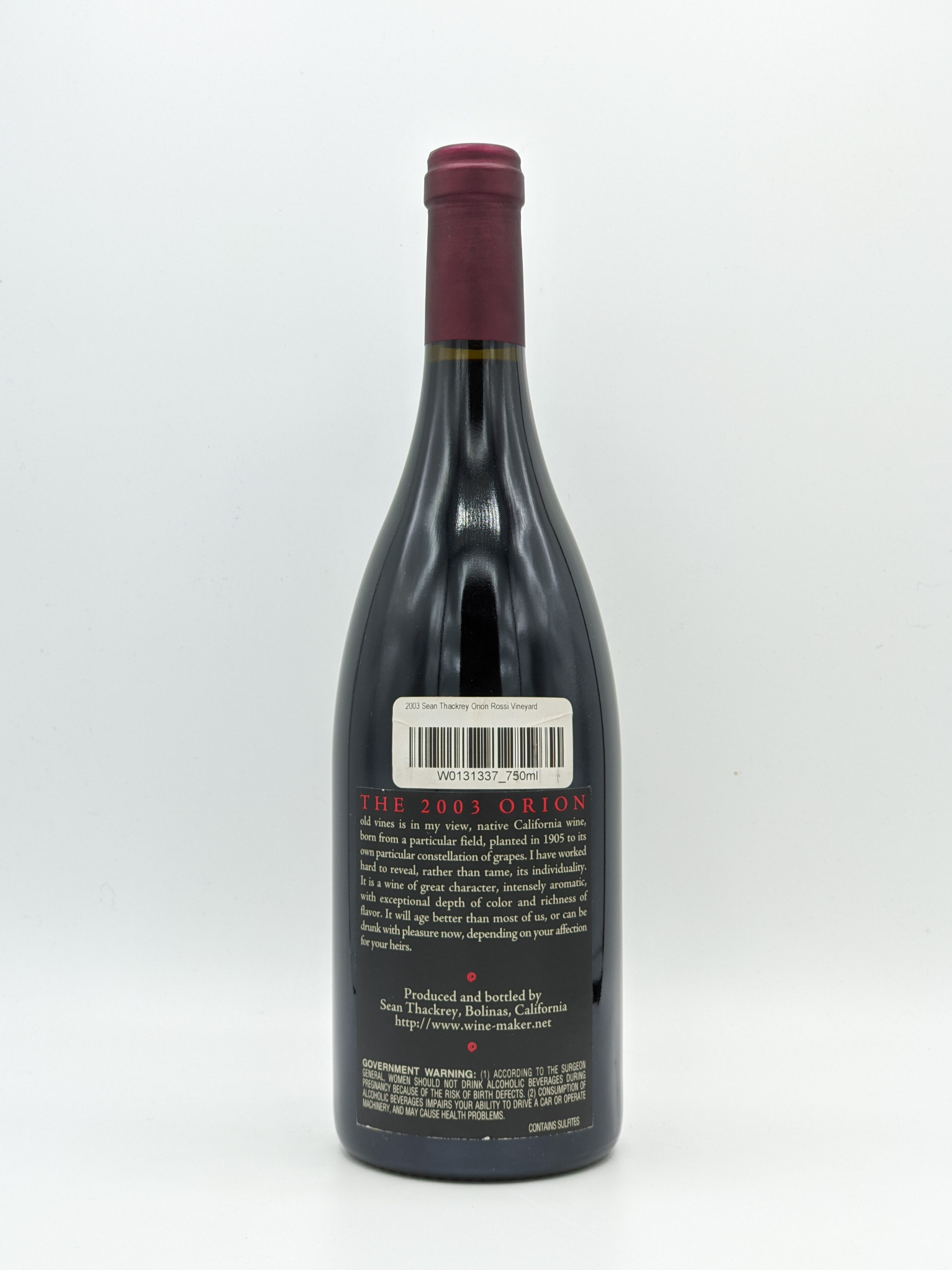 Sean Thackrey Orion 2003 - Free Range Wine & Spirits