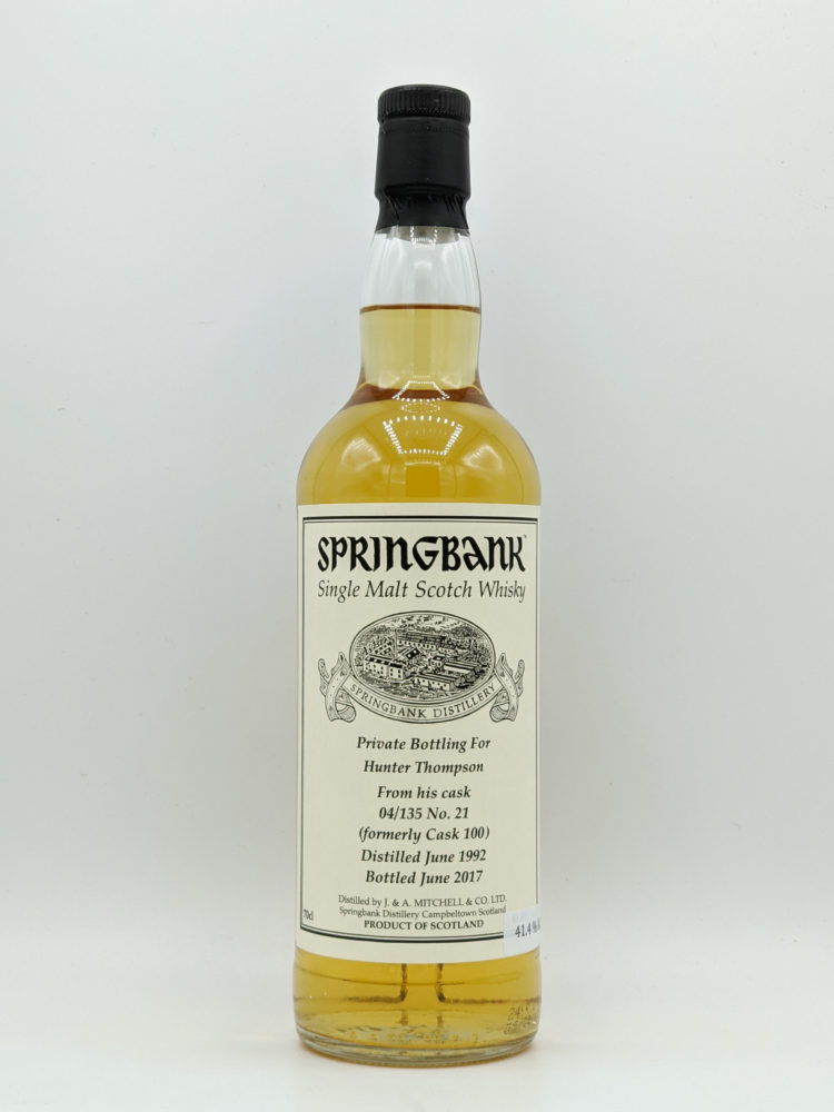1992 Springbank 25yr Single Malt Scotch Whisky, Private Bottling, Cask 04/135 #21  (Distillery Bottled 2017)