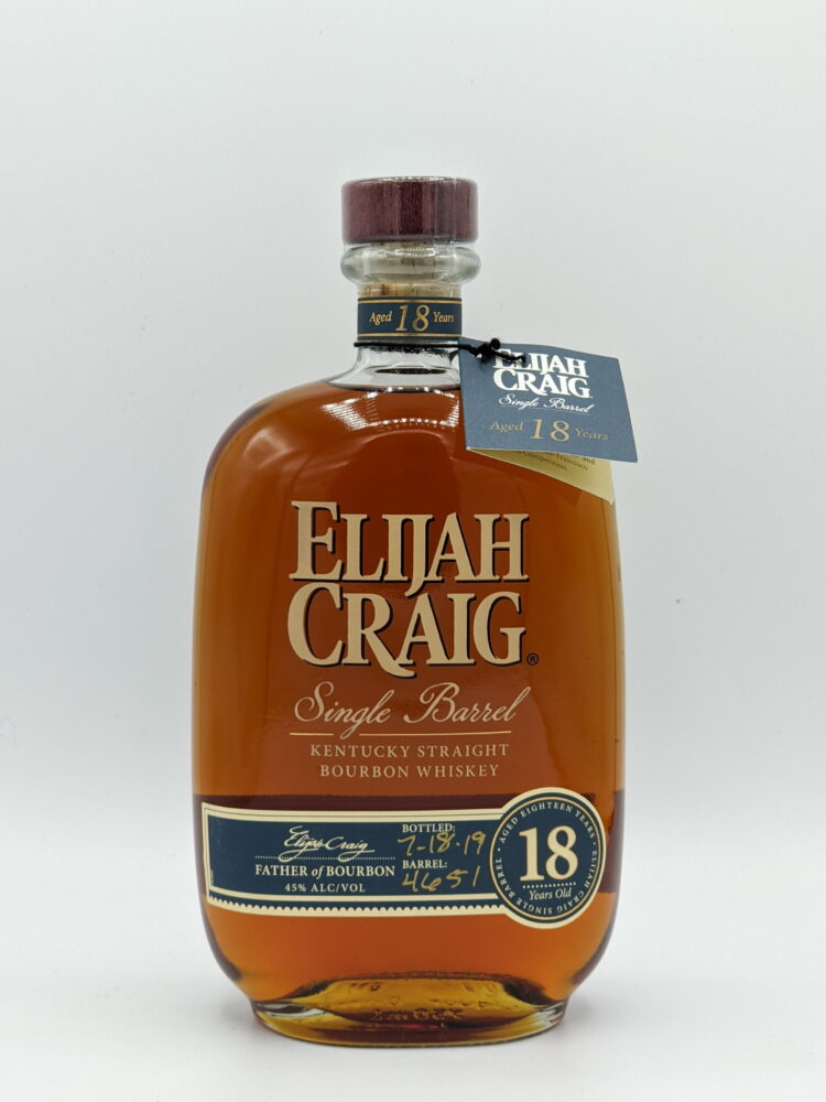 Elijah Craig Single Barrel Bourbon 18 Year