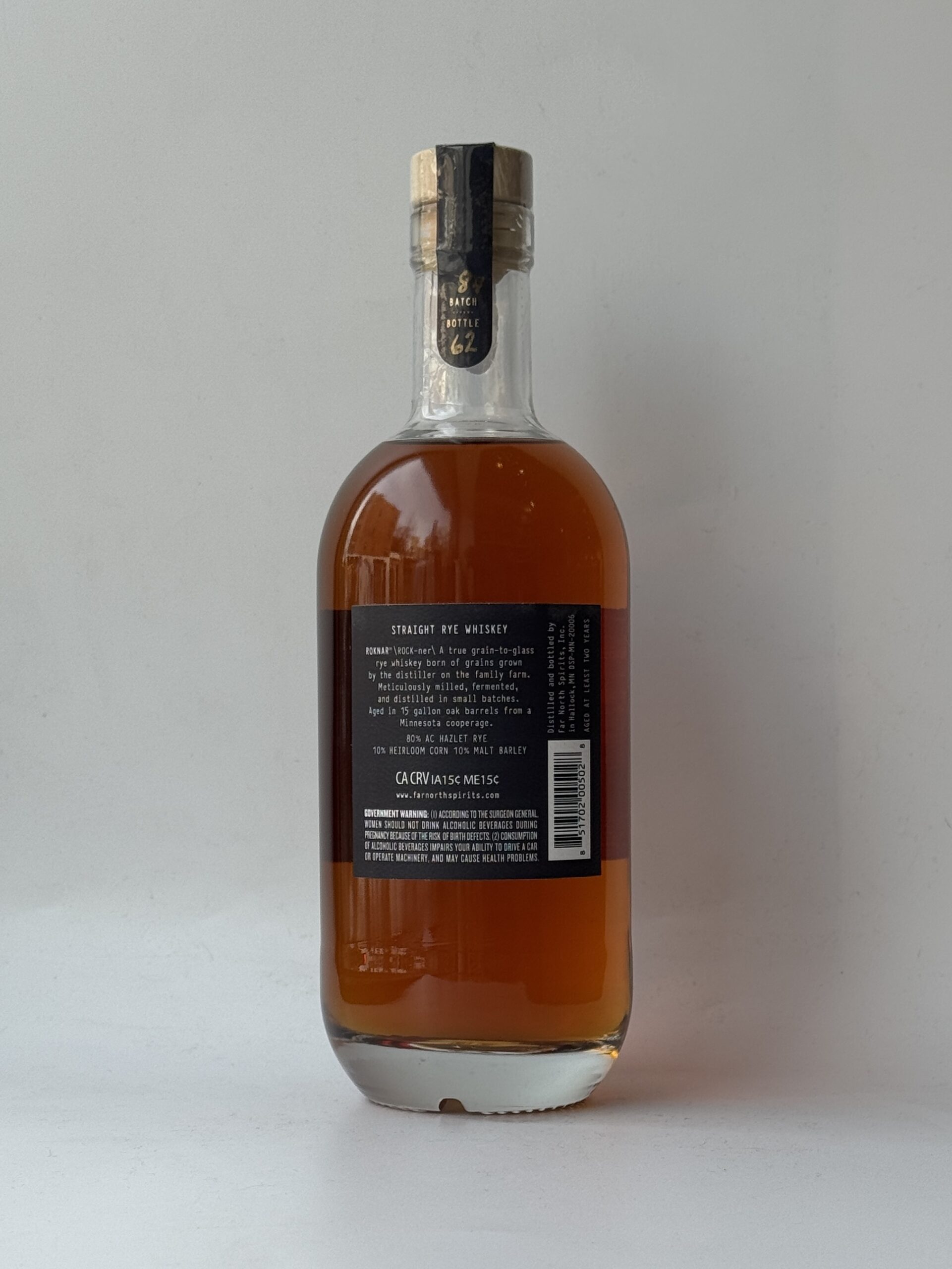 Far North Spirits Roknar Straight Rye Whiskey - Image 2